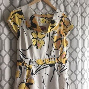 Merona Floral Cowl Neck Cap Sleeve Dress